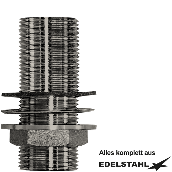 Stutzen-Set 1 1/4" ohne Rosette Edelstahl