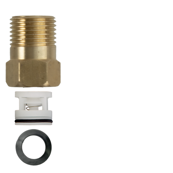 Gewindenippel mit RV 1/2" AG x 1/2" IG MS roh