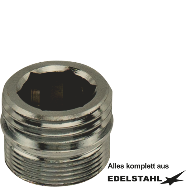 Gewindenippel M20x1 AG x 1/2" AG H16 VA