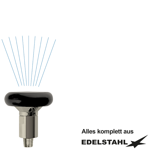 spa Siebstrahldüse gerade VA schwarz zu Ø27 x 19