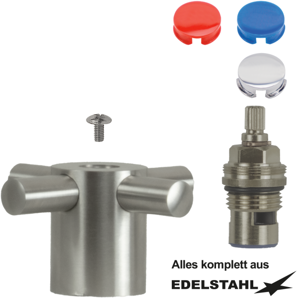 Keramikoberteil Set 1/2" Edelstahl