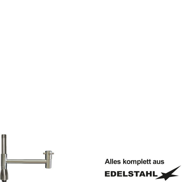 Standrohr-Baugruppe N mit Adapter, Ventil, Auslauf gerade VA L150 mm