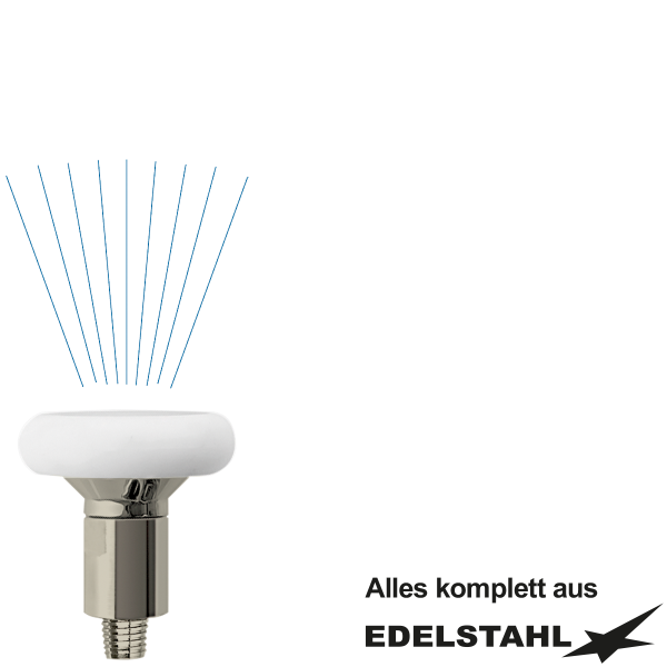 spa Siebstrahldüse gerade VA weiss zu Ø27 x 19