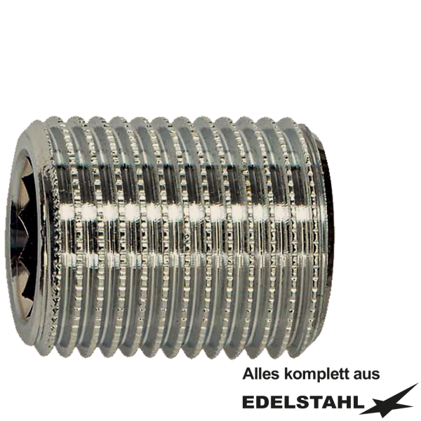 Gewindenippel 1/2" x Ø 13 L 20 mm (AG x IG) Edelstahl