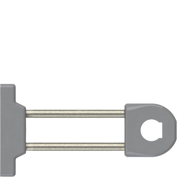 Rohrhalter PA66/VA grau L120 mm mit Ring, Stange, Flansch und befestigung