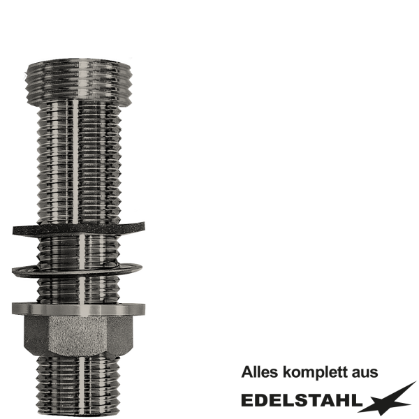 Stutzen-Set 1/2" ohne Rosette Edelstahl