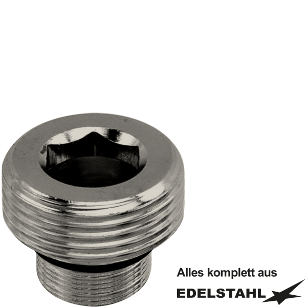 Gewindenippel M10x1 AG x 1/2" AG lang mit O-Ring VA