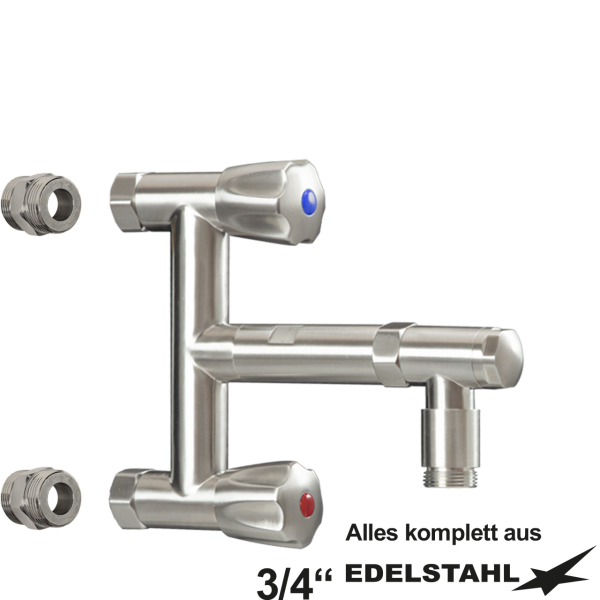 swiss Wandbatterie vertikal o. Auslauf mit Nippel 3/4" x 1"