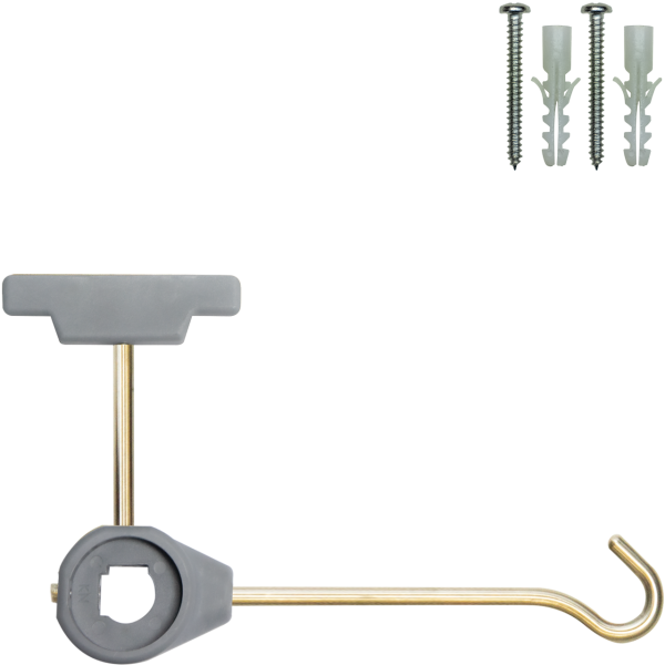 Federhalter, Wandhalter und Brausehaken-Kombi in grau L200 mm PA6630GF VA M8x5 Schraube