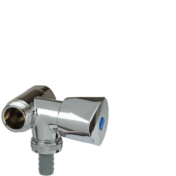 T-Stueck 3/4x3/4" mit Absperrventil 1/2" mit RV aus Messing verchromt zu X54.69.S6.G