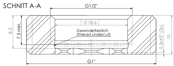 Gewindenippel 1/2 IG x 1" AG x 10mm